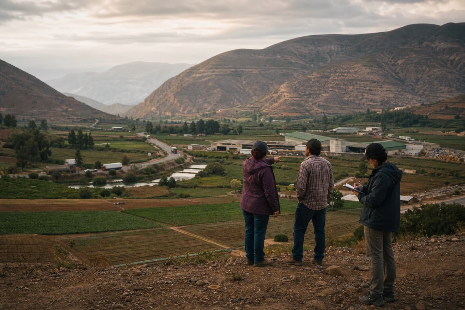 Paisaje productivo e infraestructura logística en un valle peruano