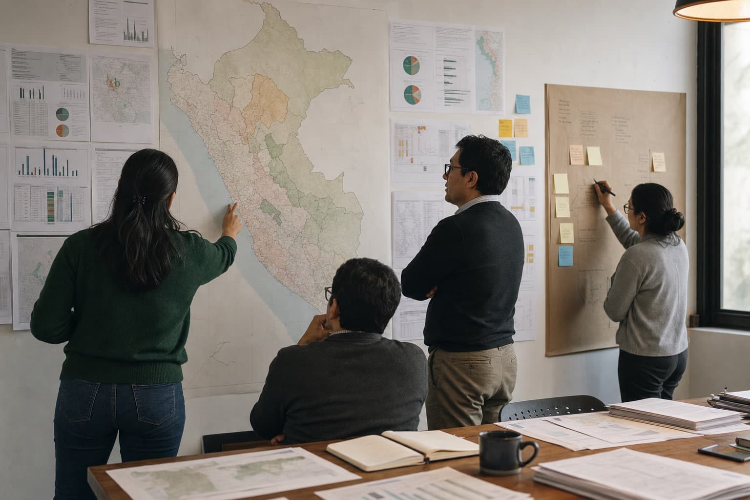 Equipo de política pública revisando evidencia de implementación territorial